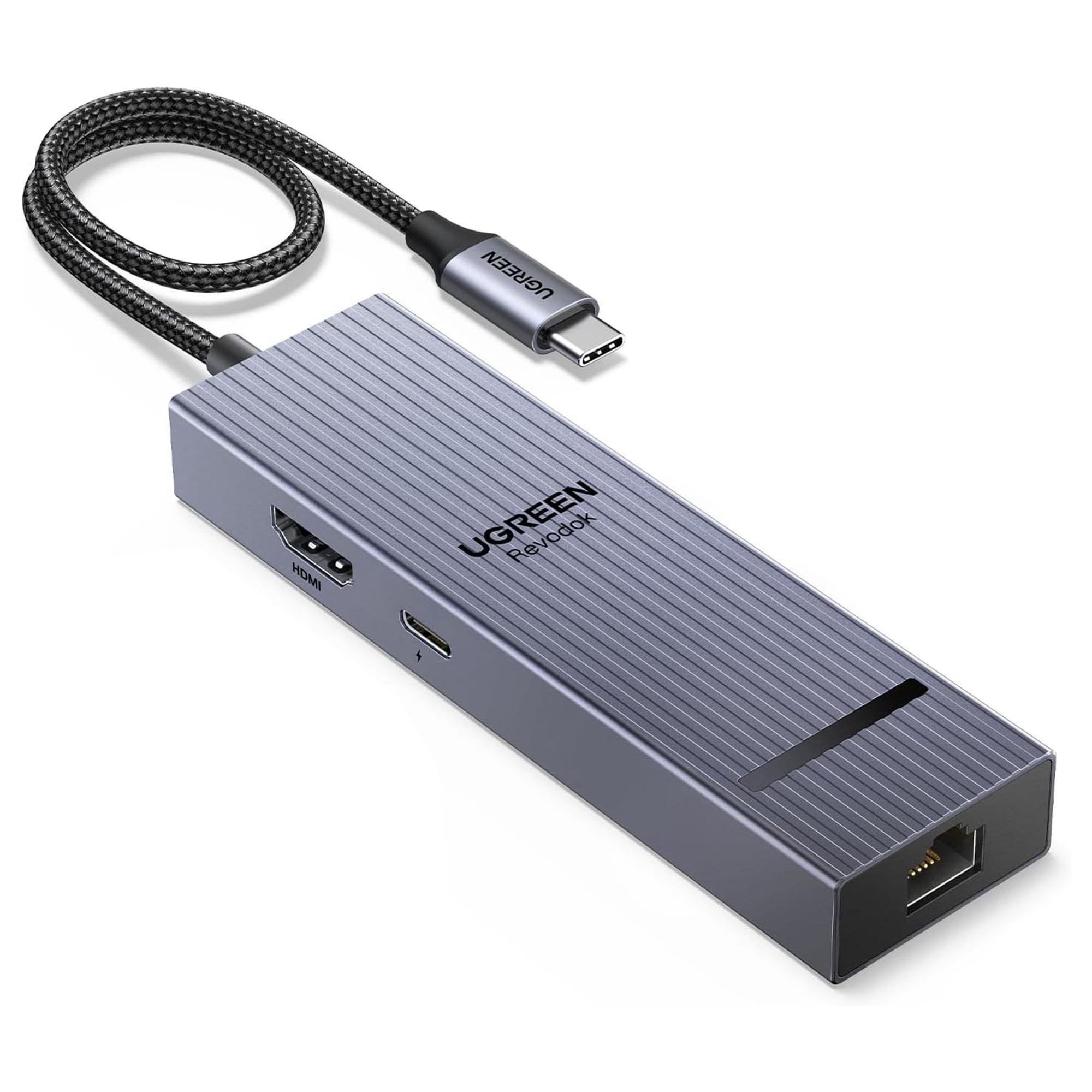 Хаб USB-C UGREEN Revodok CM828 HDMI 4K 60Hz USB 3.2 PD 100 Вт Серый (45364) Хаб USB-C UGREEN Revodok CM828 HDMI 4K 60Hz USB 3.2 PD 100 Вт Серый (45364)