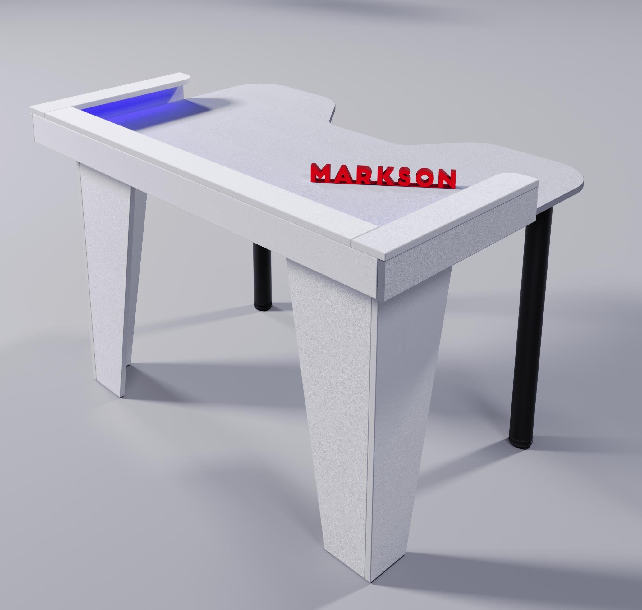 Компьютерный стол игровой STALKER-PRO с RGB подсветкой Белый (MS901 білий) - фото 3