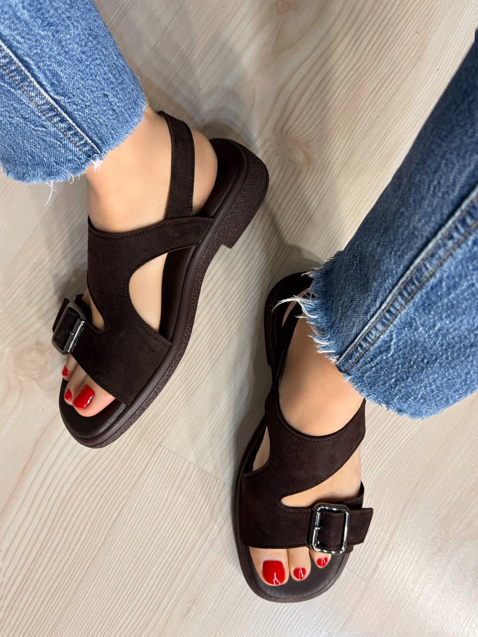 Сандали женские Hengji 061-8 натуральная замша с пряжкой и липучкой р. 40 Коричневый (7009) Сандали женские Hengji 061-8 натуральная замша с пряжкой и липучкой р. 40 Коричневый (7009)