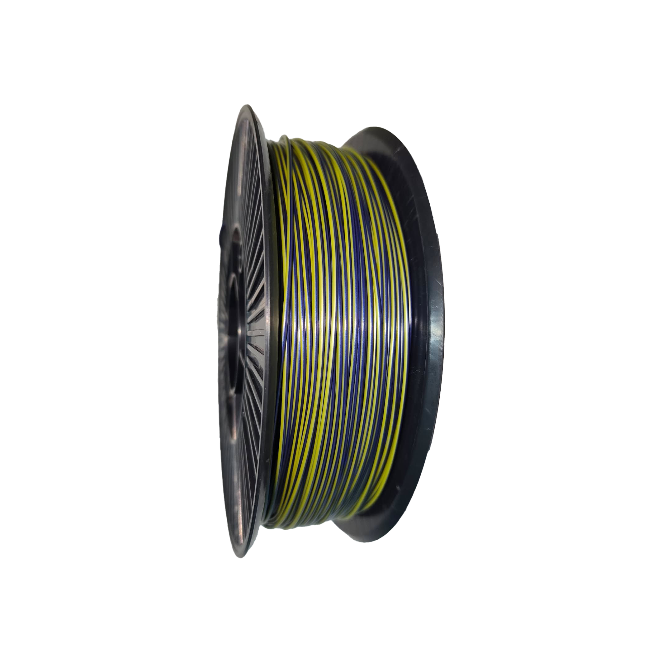 PLA филамент двухцветный Pochatok Filament 1,75 мм 0,75 кг Сигнально-синий металлик/Желтый шелковый (13318)
