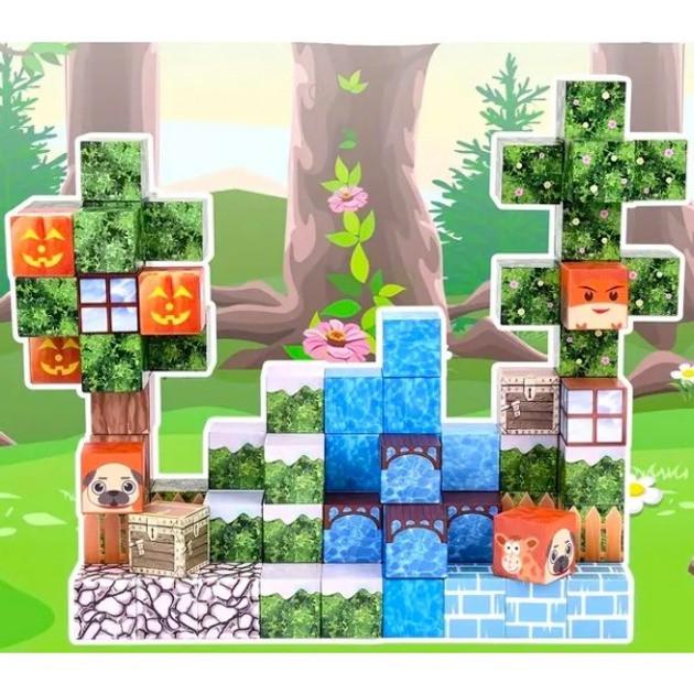 Конструктор магнітний Minecraft Будинок в саду з водоспадом 100 кубиків - фото 6 Конструктор магнітний Minecraft Будинок в саду з водоспадом 100 кубиків - фото 6