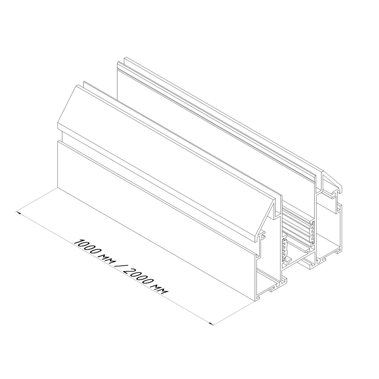 Шинопровід трековий магнітний OL22 48V для натяжної стелі демпфер 2 м (29467244) - фото 4