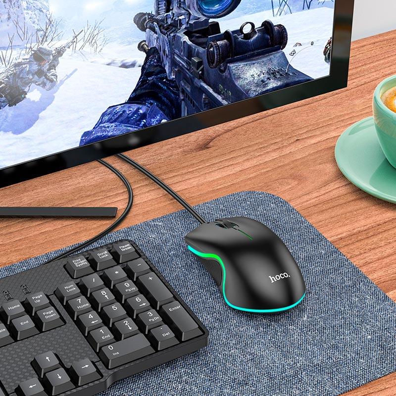 Компьютерная мышка Hoco Enjoy gaming luminous wired mouse GM19 (2005110373) - фото 4