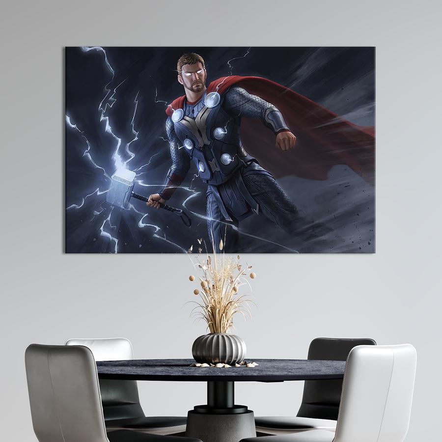 Настінний декор картина на холсті для інтер’єру Могутній Тор 120x80 см (755-1)