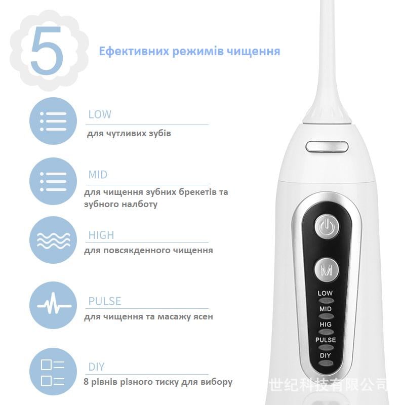 Ирригатор Portable Oral Irrigator 203 для чистки зубов и десен и 6 насадок Black (12015) - фото 2 Ирригатор Portable Oral Irrigator 203 для чистки зубов и десен и 6 насадок Black (12015) - фото 2