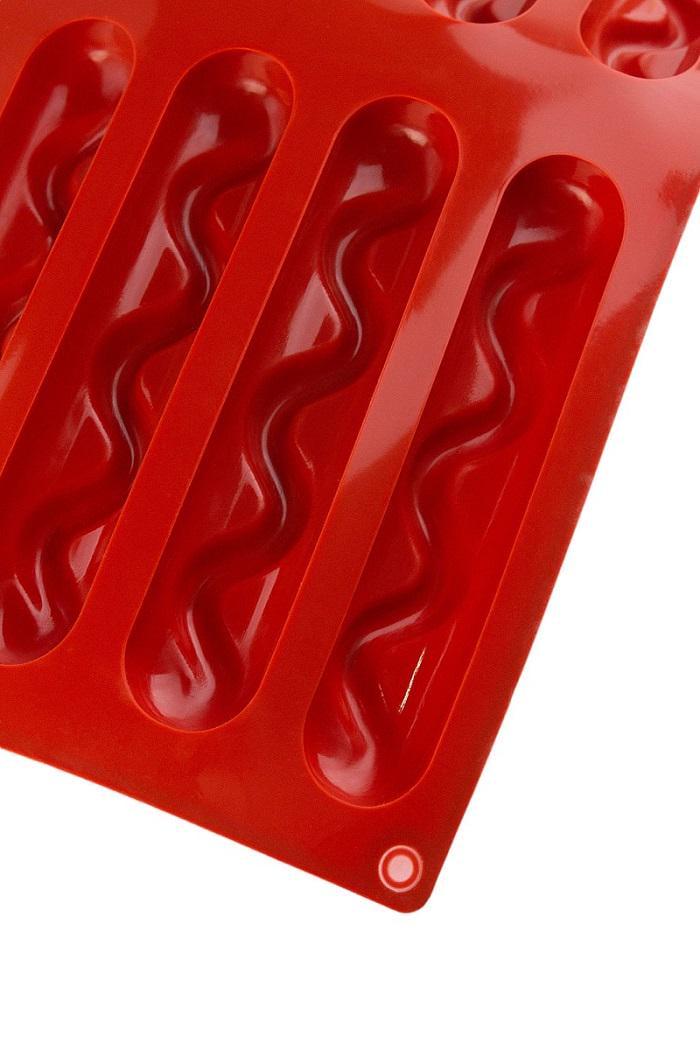 Форма силіконова One Chef для випічки Профі Шоко-Батоно 12,3х2, 8х1,8 см на 10 осередків Червоний - фото 3