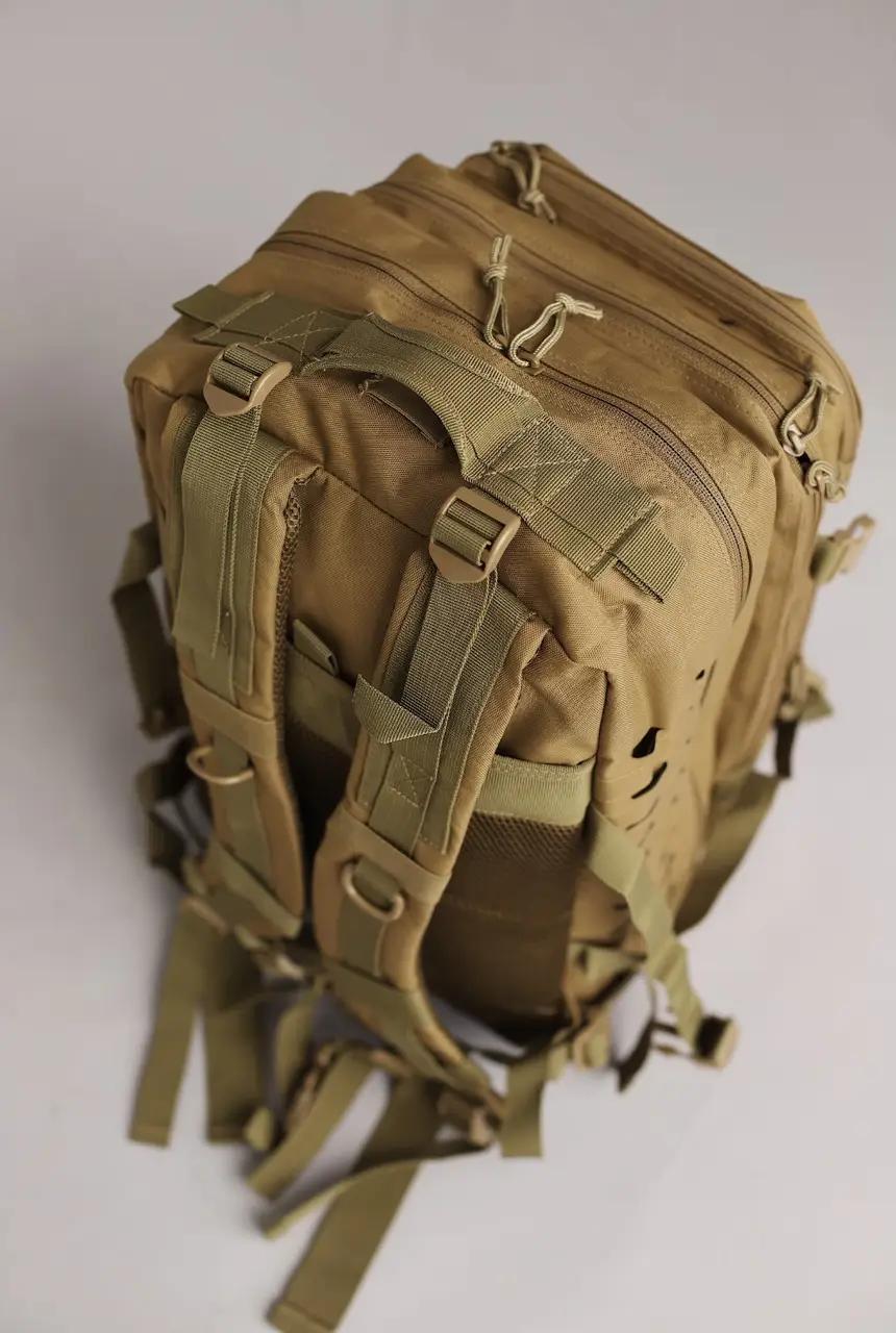 Рюкзак із системою кріплення MOLLE водостійкий м'яка спинка 45 л Койот (PLT-028-2) - фото 4