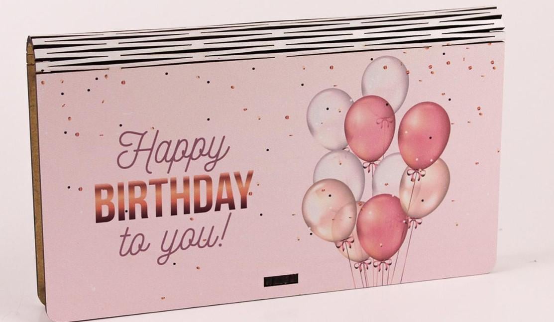 Подарункова коробка "Happy birthday to you!" Повітряні кульки (2843)