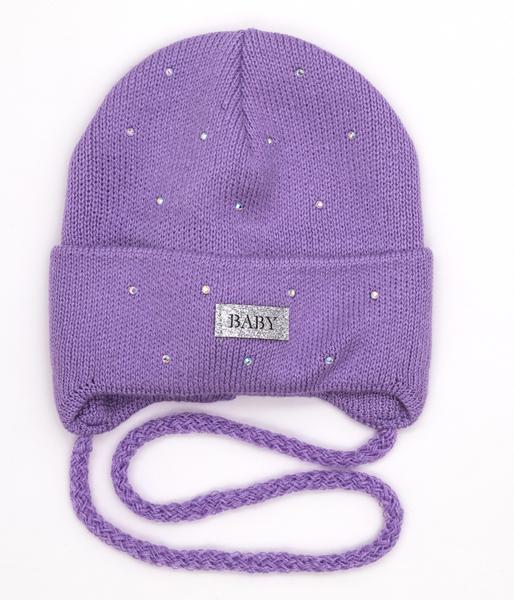 Шапка детская для девочек Бейби DV310 хлопок 40-44 см Фиолетовый