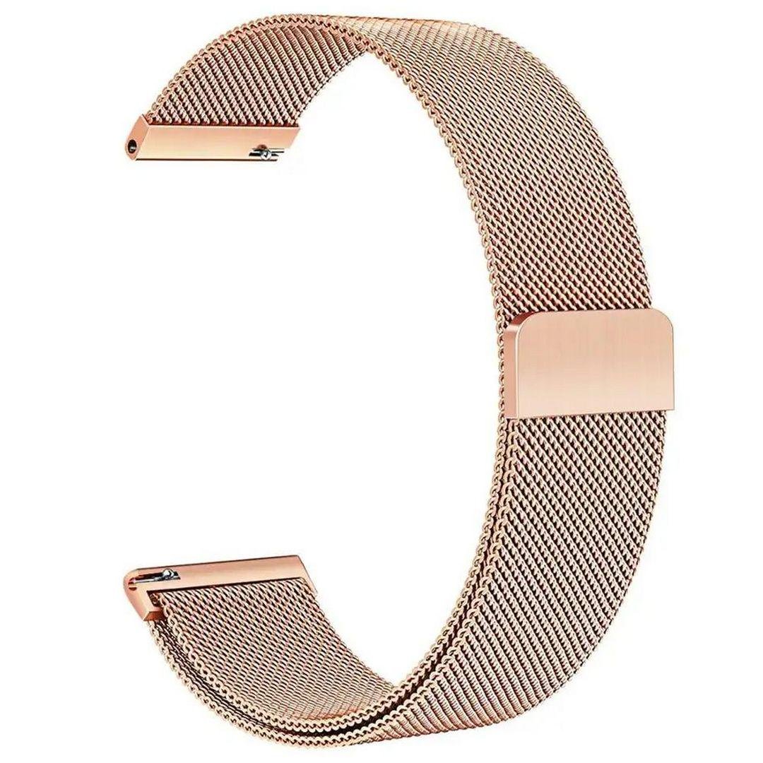 Ремешок металлический Миланская петля для часов Amazfit Haylou Huawei Samsung Milanese Loop 20 мм Rose/Gold (mr20T01 rg)