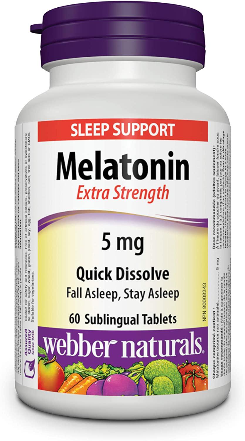 Мелатонін Webber Naturals Melatonin E. S. 5mg 60 tablets