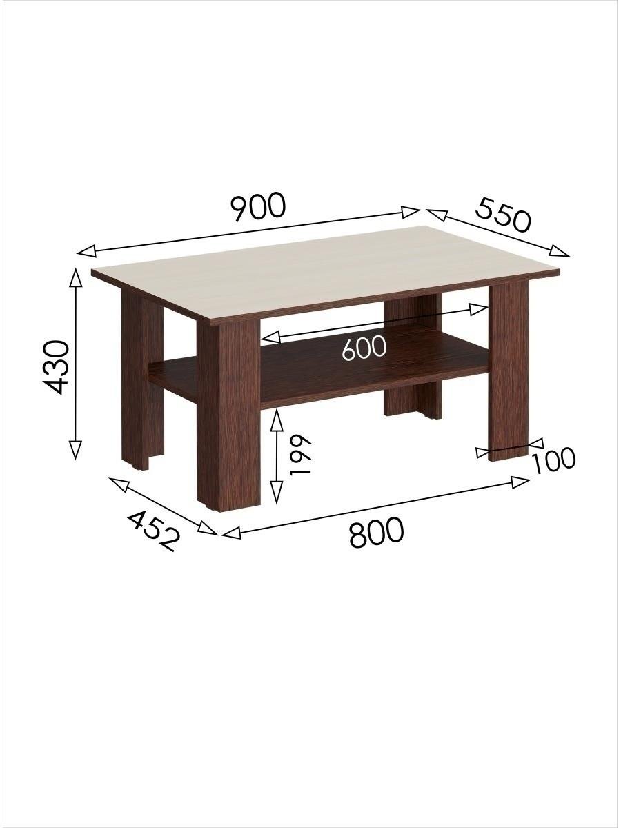 Журнальный столик Furnigrade С3 43х90х55 Венге/Белый - фото 2