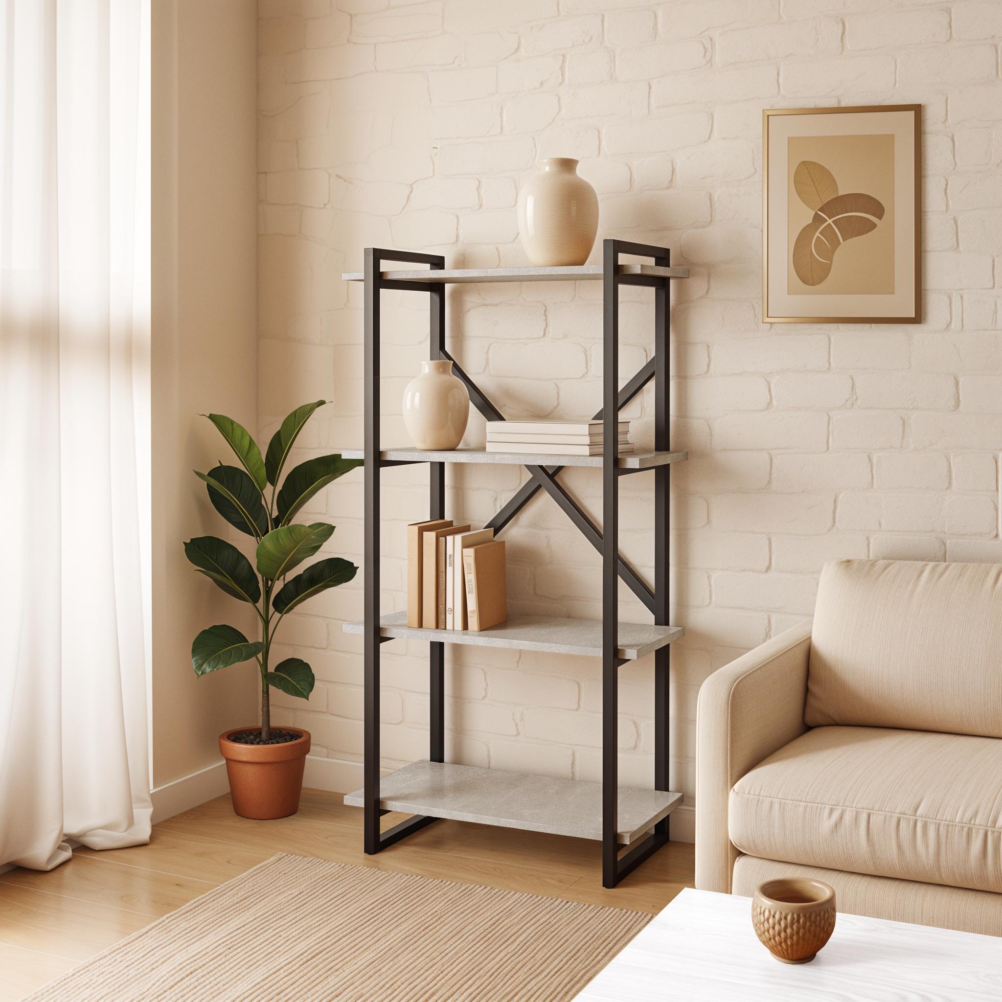 Стелаж у стилі лофт на 4 полиці Ant-2 700х300х1400 мм Бетон - фото 1