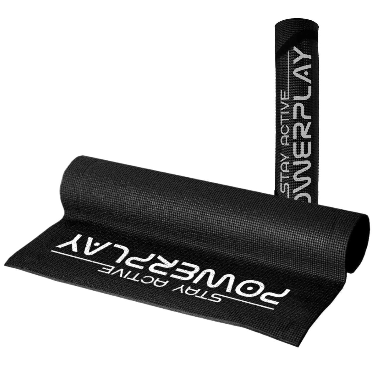 Коврик для йоги и фитнеса PowerPlay 4010 PVC Yoga Mat Черный (20176194) - фото 2