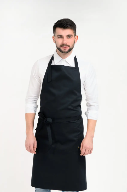 Фартук для бармена VSETEX Latte из ткани удлиненный на рост 190 см Черный (VT1020)