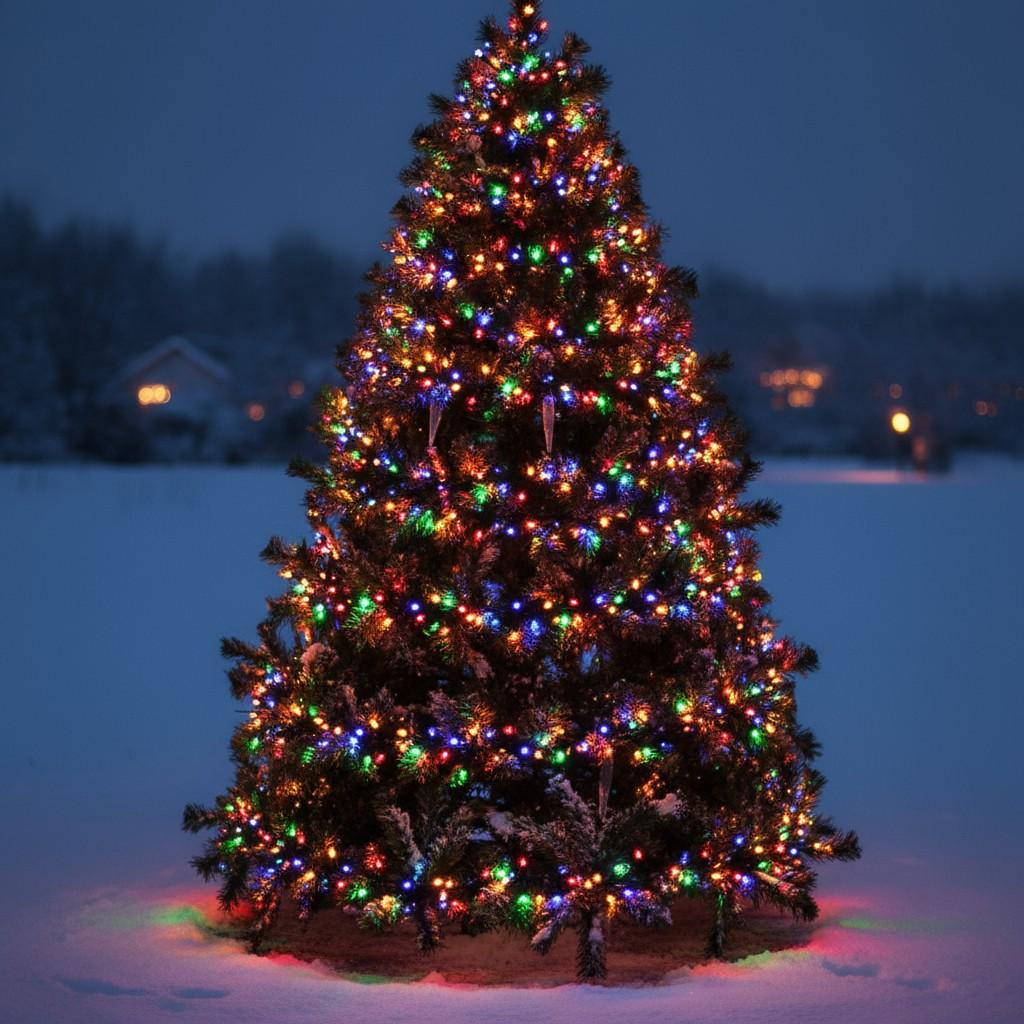 Гирлянда сетевая новогодняя нить уличная Рождественская фея 50 м 500 LED диодов IP 65 черный провод свет Разноцветный (CF500L50MBML) - фото 3