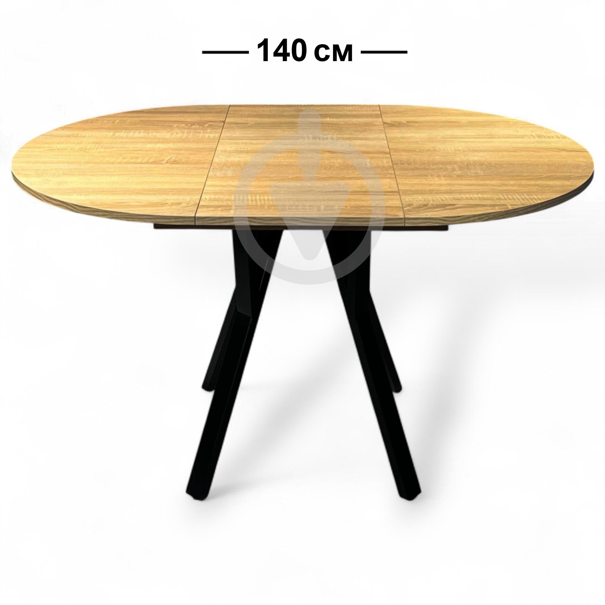 Стол кухонный раскладной RoMax Lite Slide Loft 110x110 см Дуб Крафт Золотой/Черный - фото 2