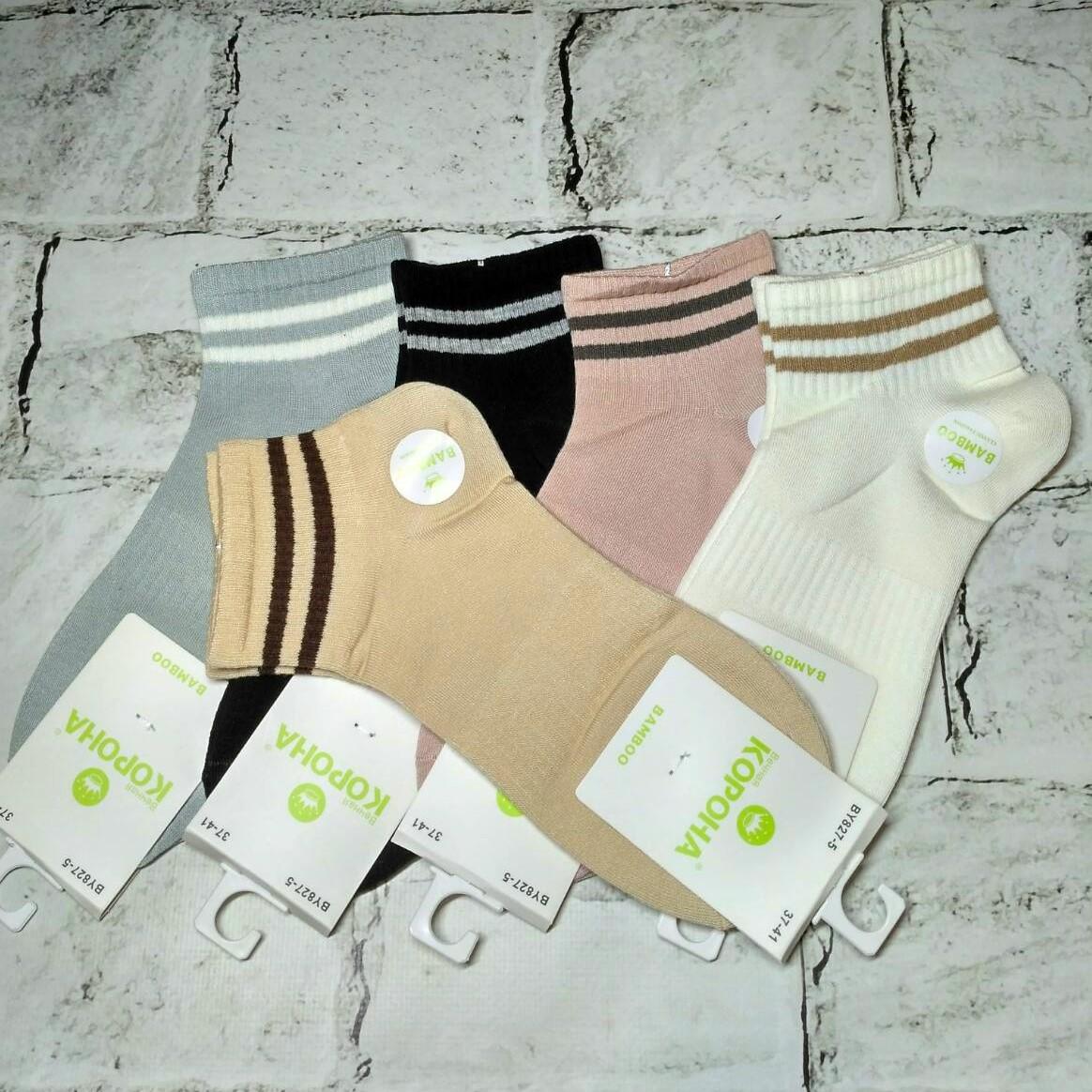 Набор женских носков бамбуковые короткие с широкой резинкой Две полоски 5 пар р. 36-41 Разноцветный (BY827-5) Набор женских носков бамбуковые короткие с широкой резинкой Две полоски 5 пар р. 36-41 Разноцветный (BY827-5)