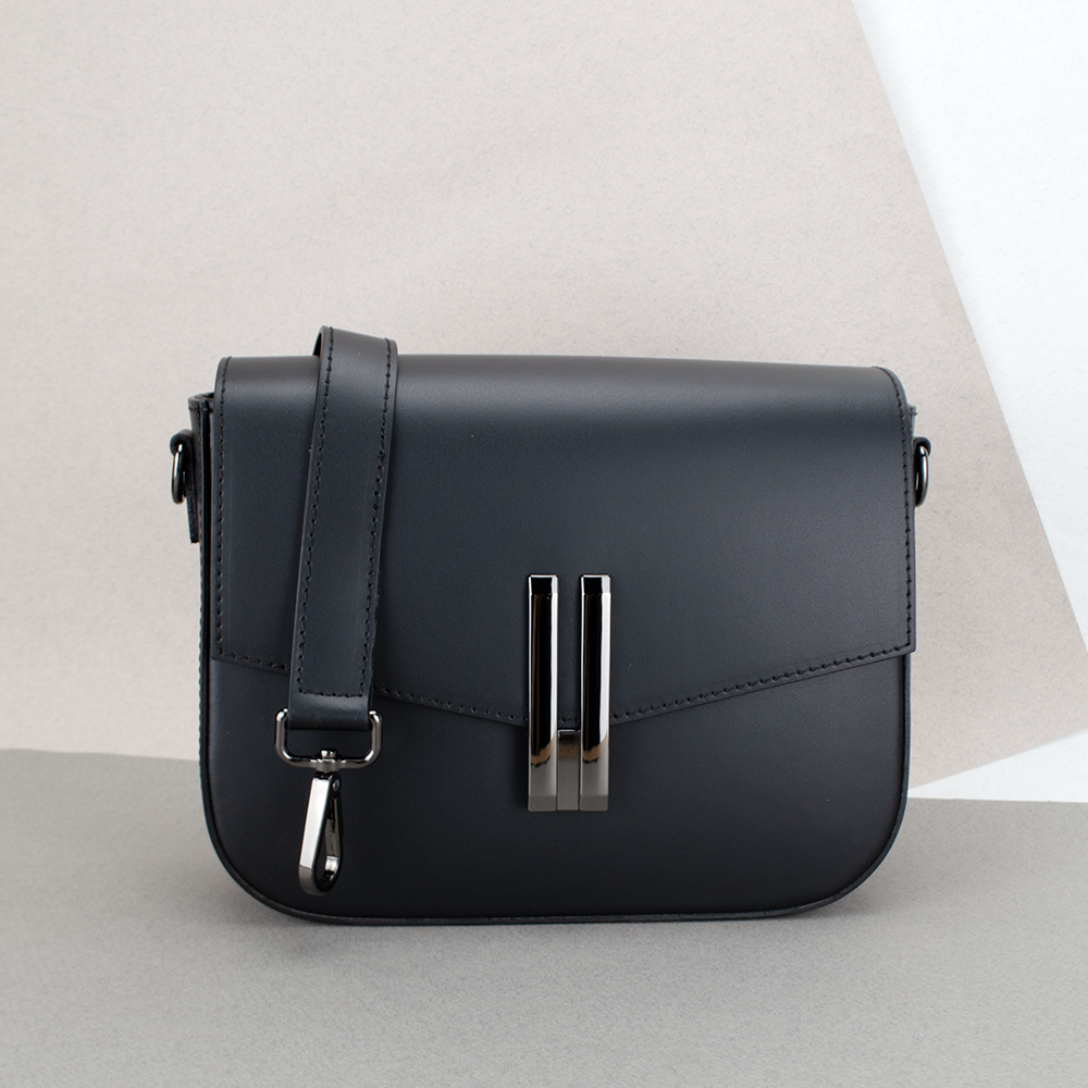 Сумка кожаная женская Virginia Conti 03797 на магните Черный (2385153820)