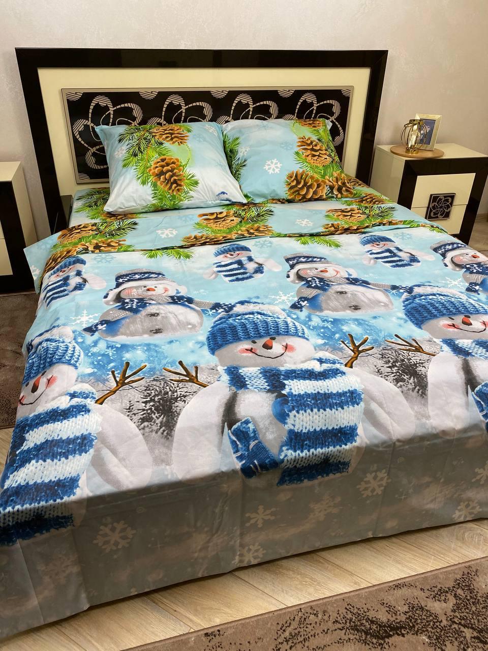 Комплект постельного белья Снеговички полуторный (12920609)