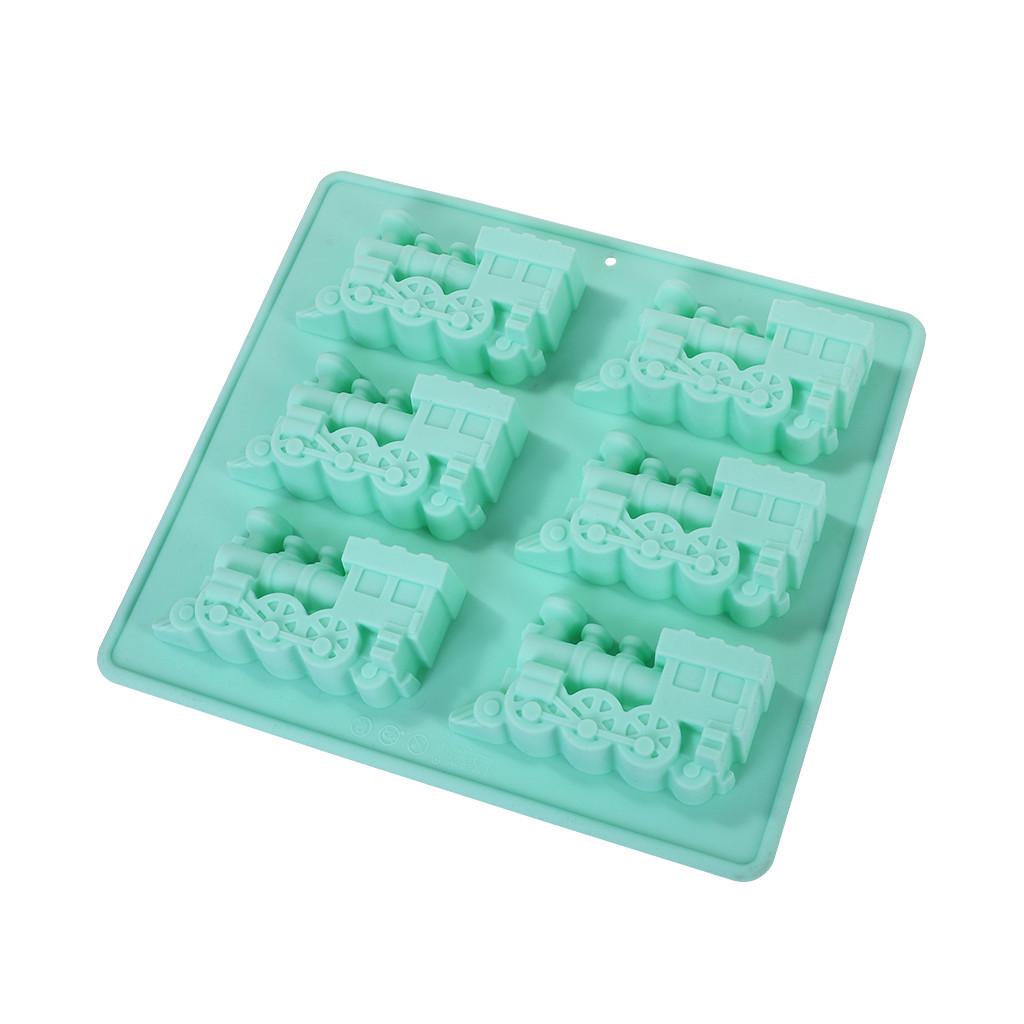 Форма для випікання Fissman 22x20x2,5 см силіконова 6 кексів поїздів (6725)