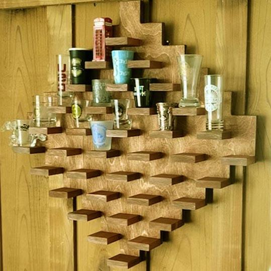 Полка для рюмок из дерева Оберн 36 Сиена (ПДШ-360305)