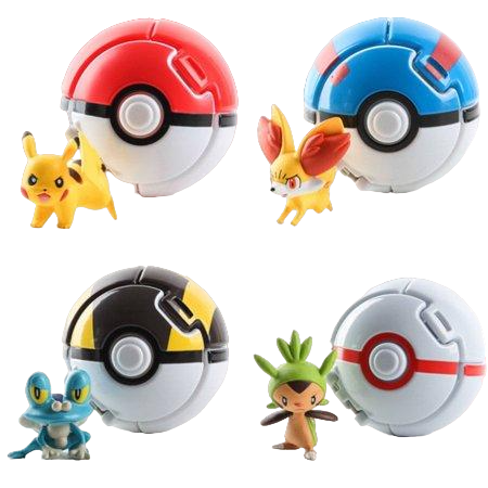 Набор покемонов с покешарами Пикачу 5-6 см (PB4IN1202206)