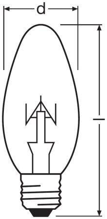 Лампа розжарювання Osram CLAS B CL свічка 60W 220V 660lm 2700K E27 98,5x35 мм (4008321665973) - фото 2