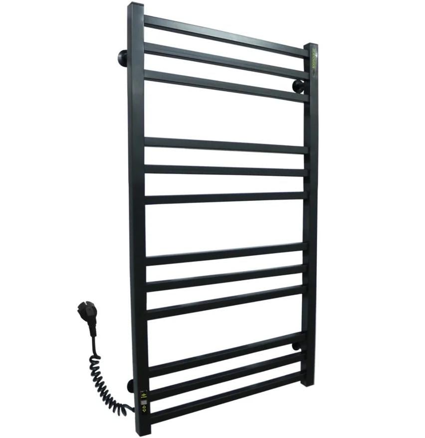 Полотенцесушитель электрический KOSSER Лесенка Велди EL с таймером нержавеющая сталь 12 секций 1000х500 мм Черный