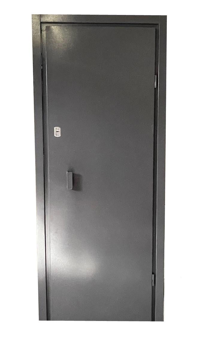 Двері вхідні TEHNO DVERI з приварною ручкою металеві однолистові праві 680х1900 мм Мокрий асфальт