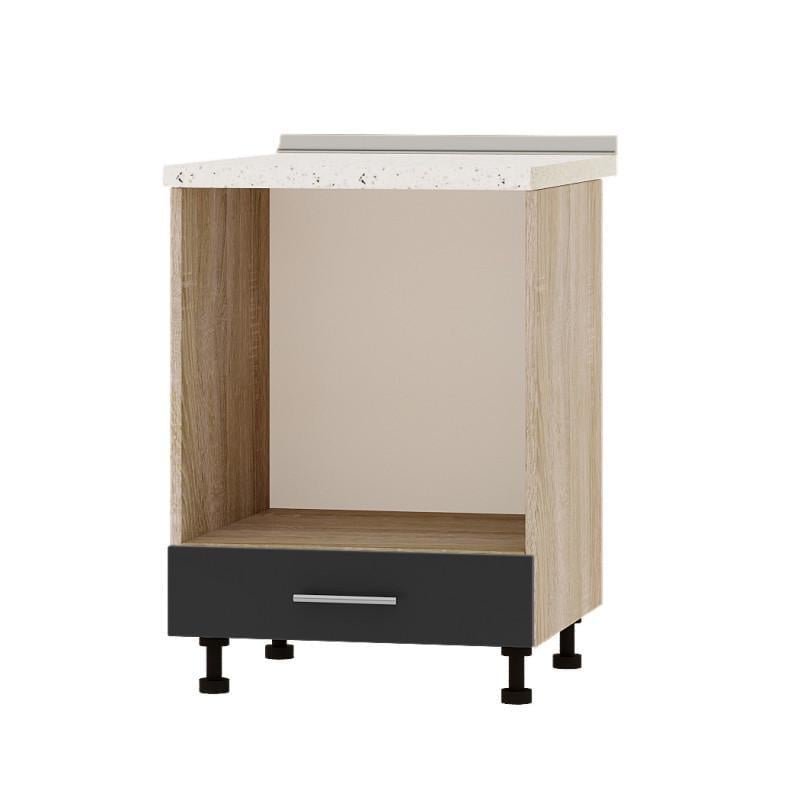 Кухонный модуль под духовку Оптима Низ Н85-600 без столешницы 600х461х820 мм Дуб Сонома/Антрацит (DTM-072201)