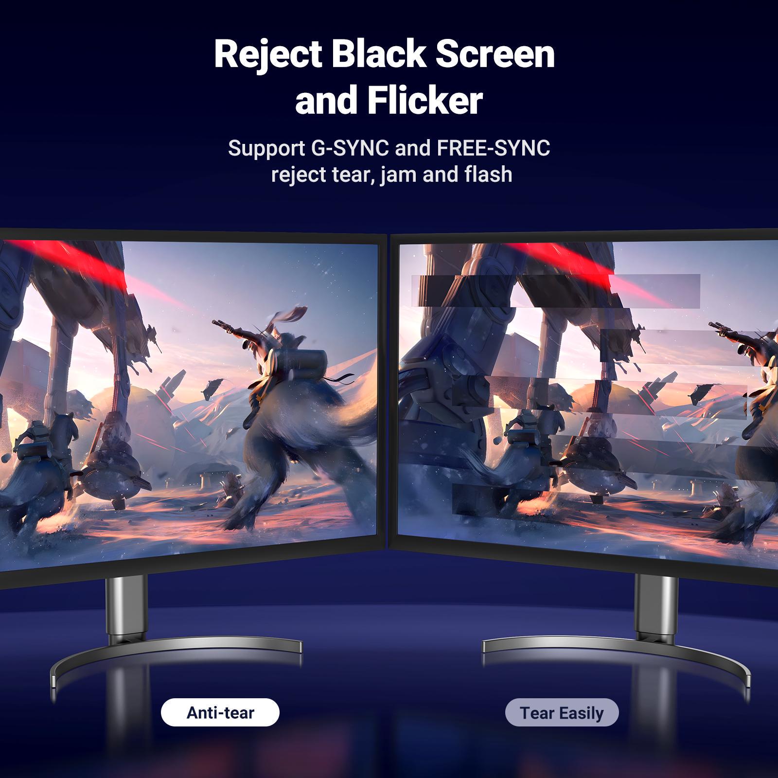 Кабель UGREEN DisplayPort 1.4 8K 60Hz 4K 144Hz 2K 165Hz 1080p 240Hz 32.4 Гбіт/с DP Dynamic HDR G-Sync Free Sync 3D 2 м Чорний (80392) - фото 4