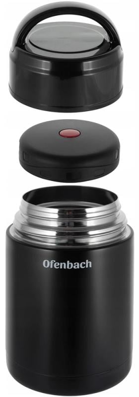 Термос пищевой Ofenbach из нержавеющей стали 1000 мл Черный (NB-101303) - фото 3