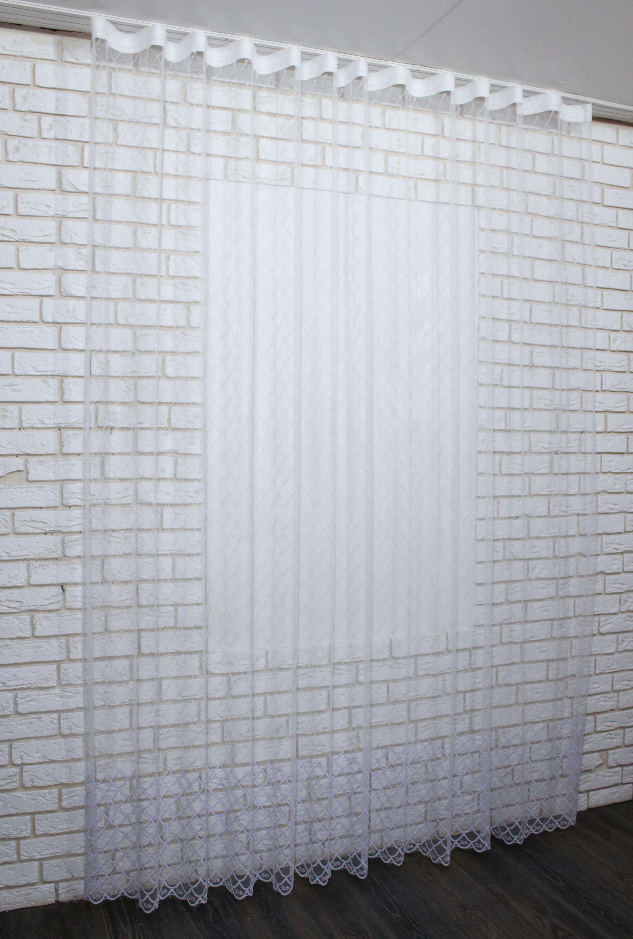 Тюль VR-Textil 799т фатин с вышивкой 300х250 см Белый (40-525)