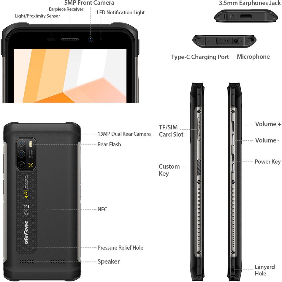 Смартфон Ulefone Armor X10 4/32GB Black EU - фото 8