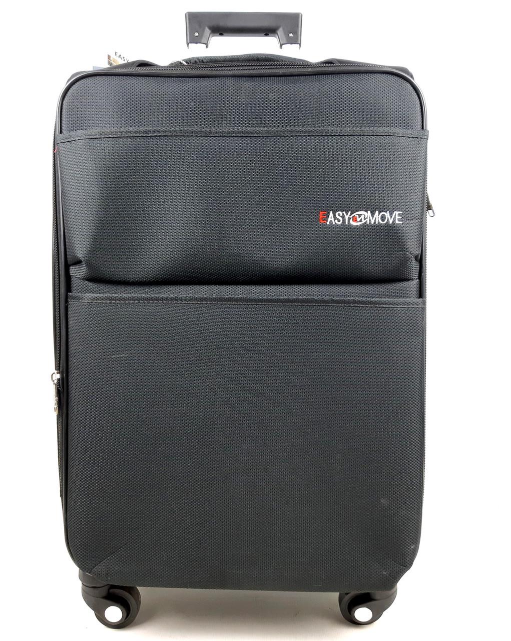 Чемодан на колесах Easy move 56x35x23+5 см 40 л Черный (1415-1)