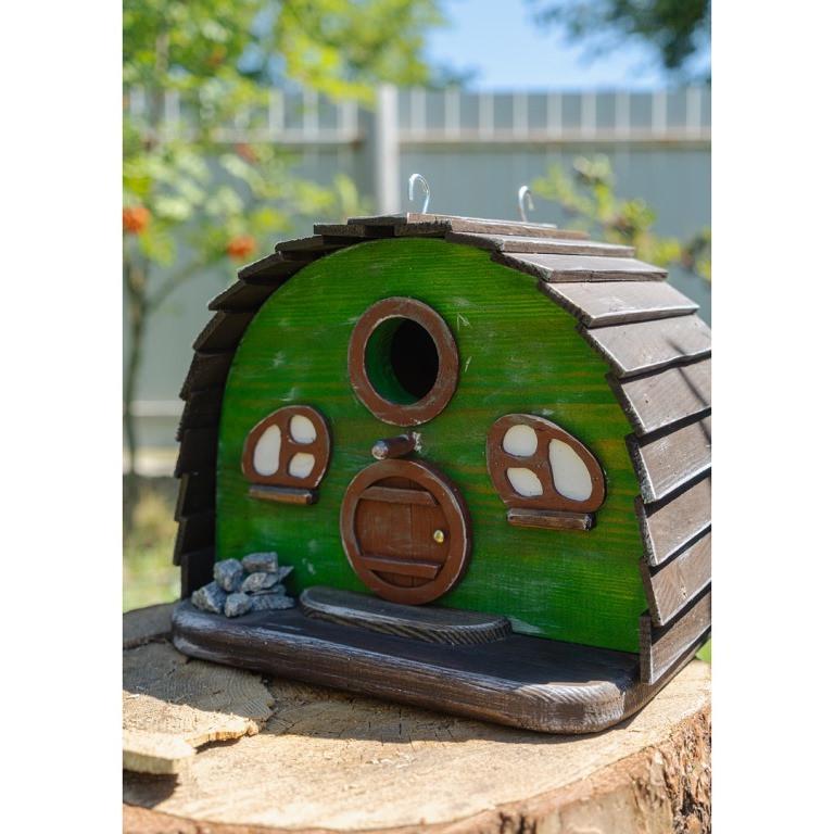 Скворечник Домик Хоббита из дерева обработанного масло-воском 31х23х25 см - фото 8
