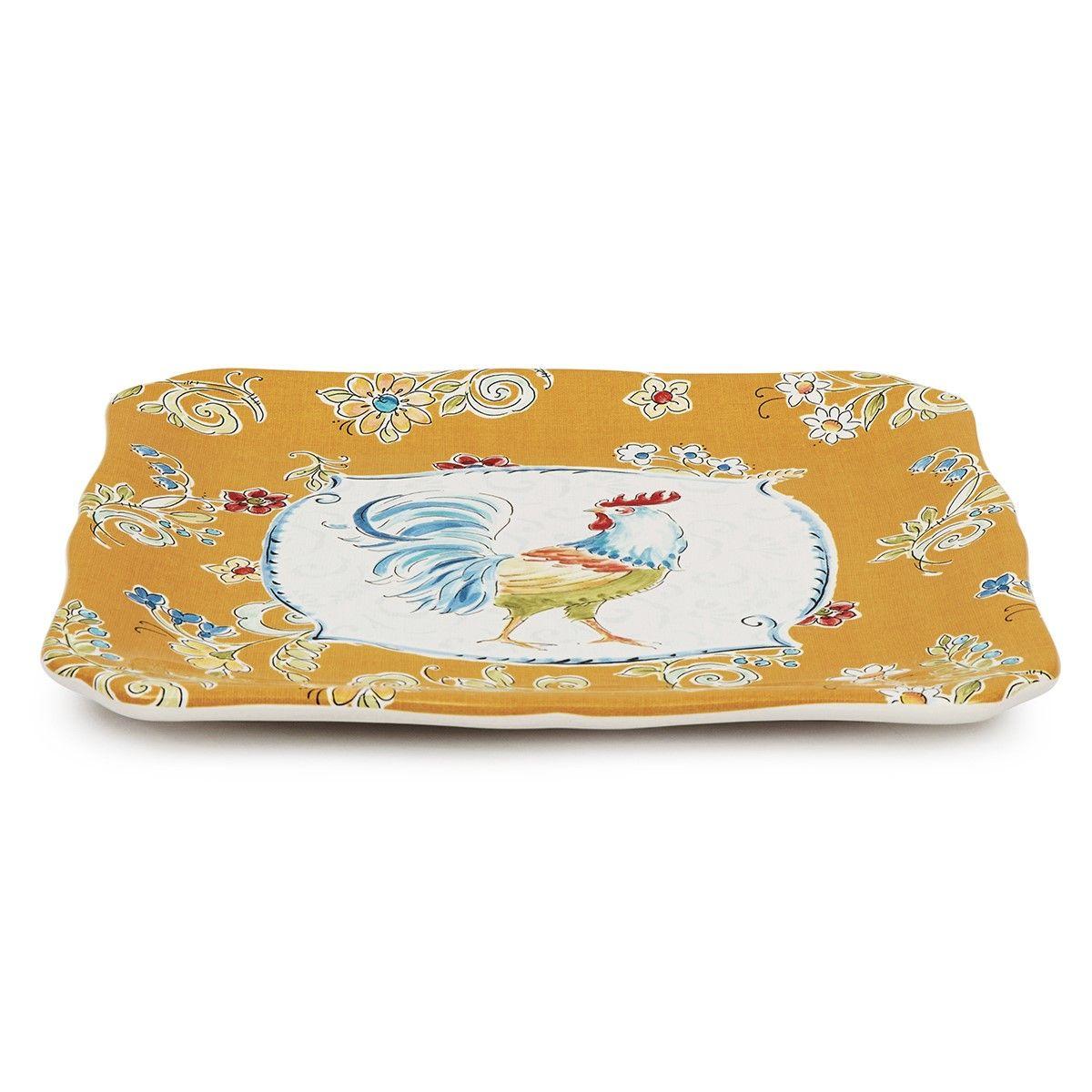 Блюдо з хвилястим краєм Certified International Ранок на хуторі з кераміки 31,8х31,8 см Жовтий (28065) - фото 3 Блюдо з хвилястим краєм Certified International Ранок на хуторі з кераміки 31,8х31,8 см Жовтий (28065) - фото 3