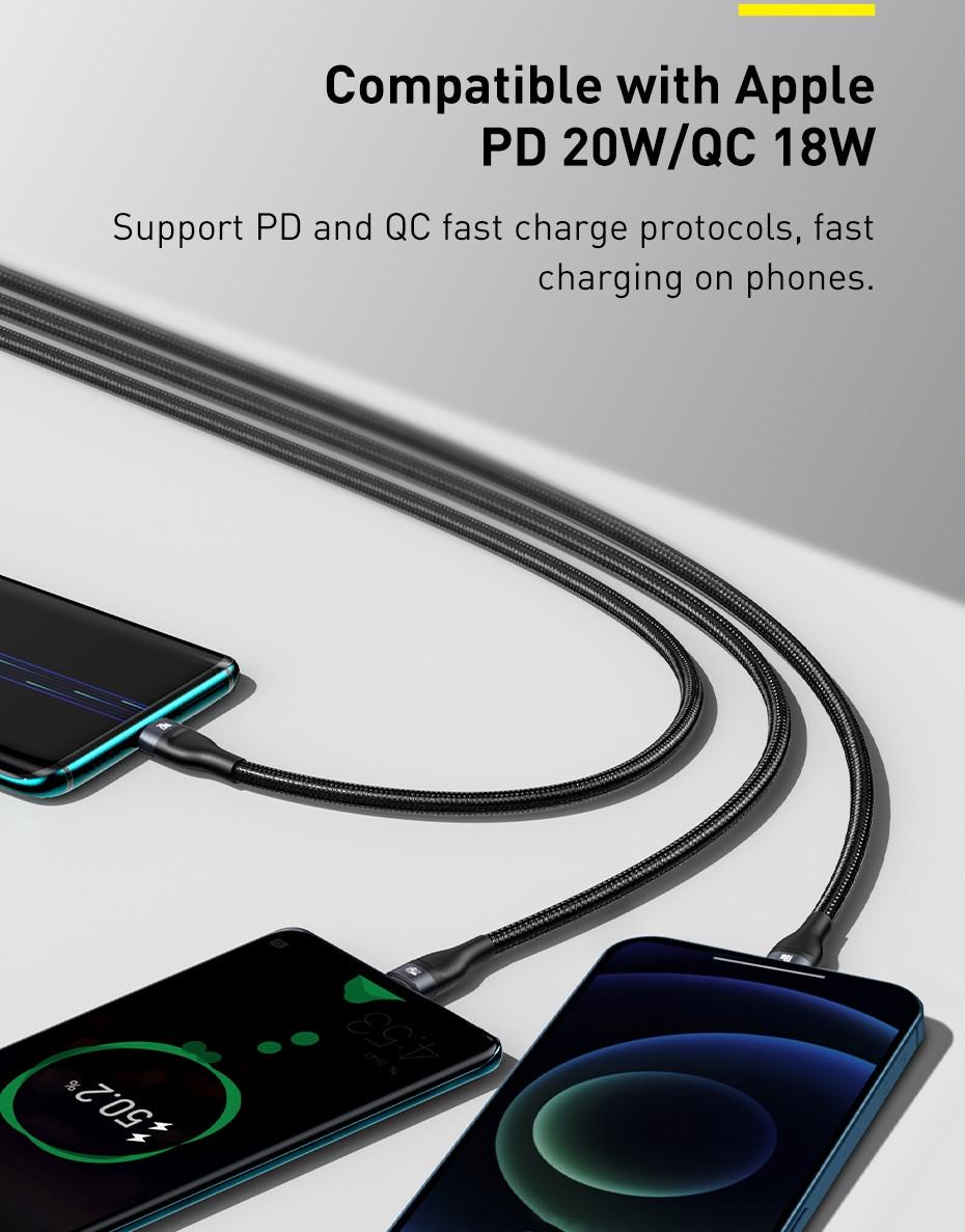 Кабель Baseus 100w Type-C/Lightning/microUSB USB/Type-C 1,2 м (25397418) - фото 7 Кабель Baseus 100w Type-C/Lightning/microUSB USB/Type-C 1,2 м (25397418) - фото 7