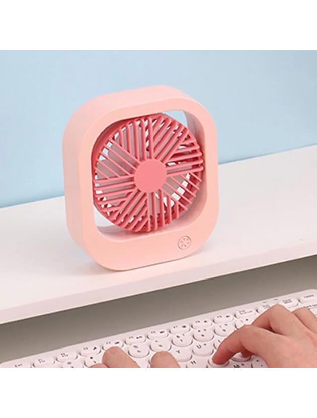 Вентилятор настільний акумуляторний DianDi Fashion Fan SQ 2177A з USB-зарядкою Рожевий (11340689) - фото 3