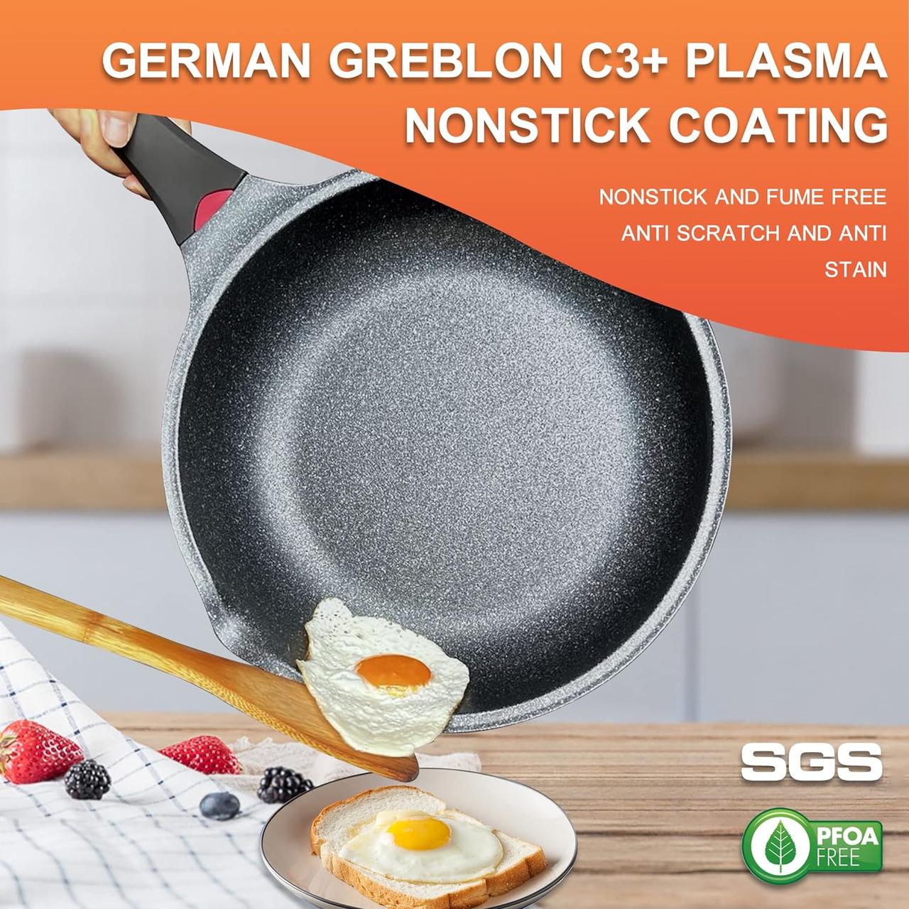 Сковорода глибока Vinchef з кришкою та індикатором нагрівання - фото 2 Сковорода глибока Vinchef з кришкою та індикатором нагрівання - фото 2