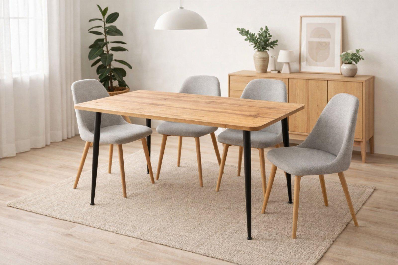 Обеденный стол Fusion Furniture Лофт 90 Черный/Дуб аппалачи