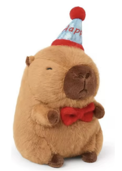 Мягкая игрушка плюшевая детская Капибара с колпаком 26 см (2793839436)