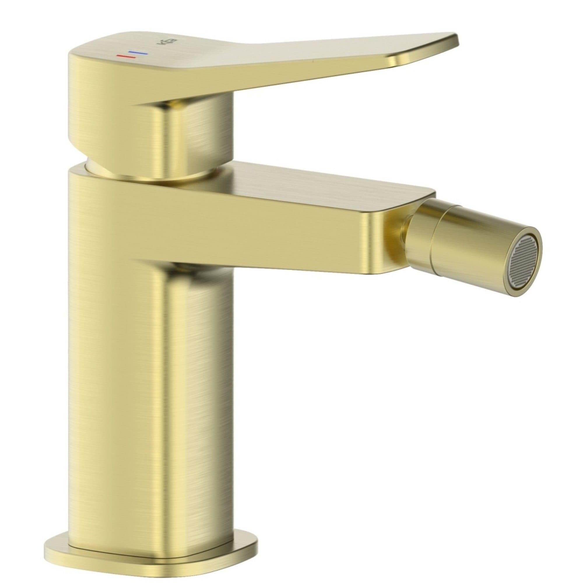Смеситель для биде KFA Armatura Malaga однорычажный и донный клапан Click-Clack Золото брашированное (4527-015-31)