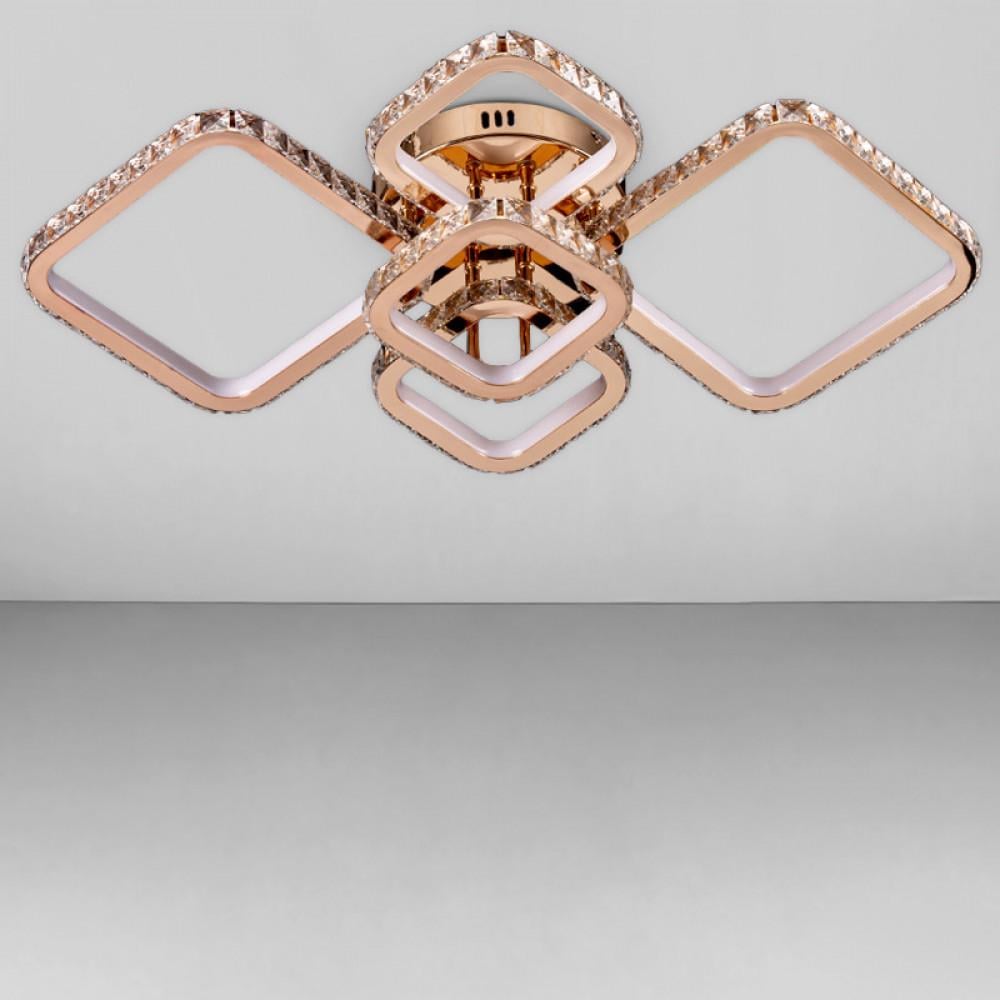 Люстра светодиодная Svet 248W декорированная хрусталем 3000-6000К Золотой (SY-7942/2+3 GD DIMMER)