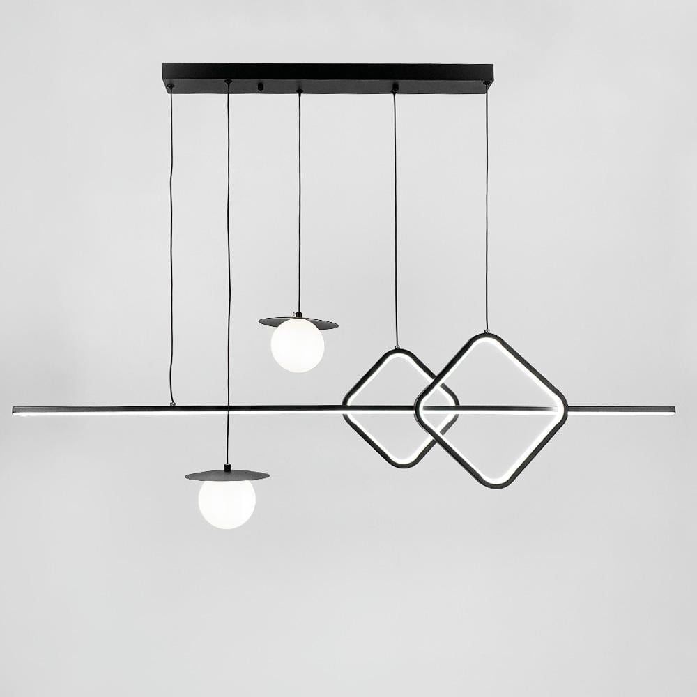 Люстра подвесная Lighthouse LNF-17421 с 2 светодиодными ромбами 31 Вт и 2 плафонами 100 см