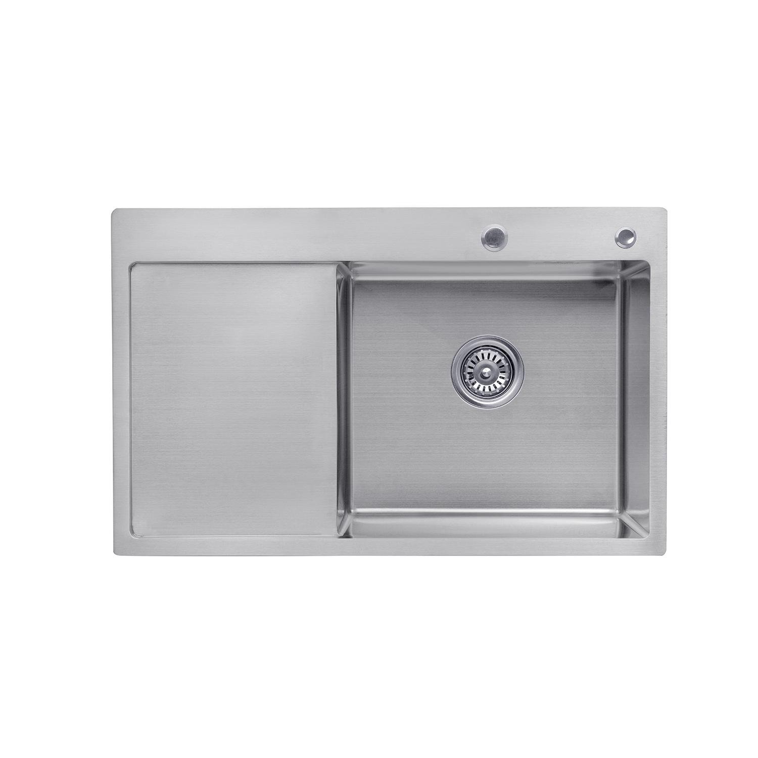 Мойка кухонная Kroner CV025276 прямоугольная из нержавеющей стали 780x490 мм (136714)