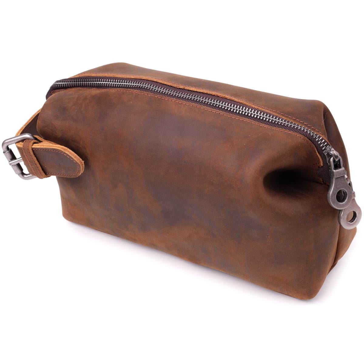 Мужская барсетка Vintage Bag 15109 в винтажном стиле из натуральной кожи Коричневый