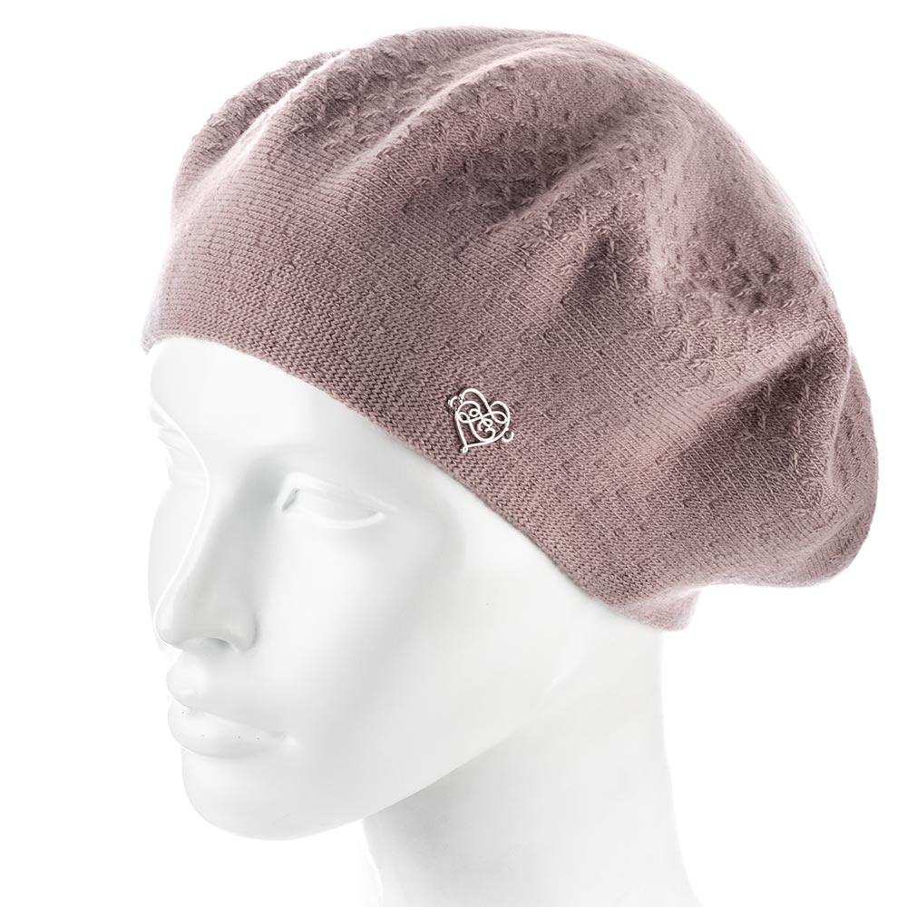 Берет женский Zolly ZH249 двойной шерстяной Темно-пудровый (154092)