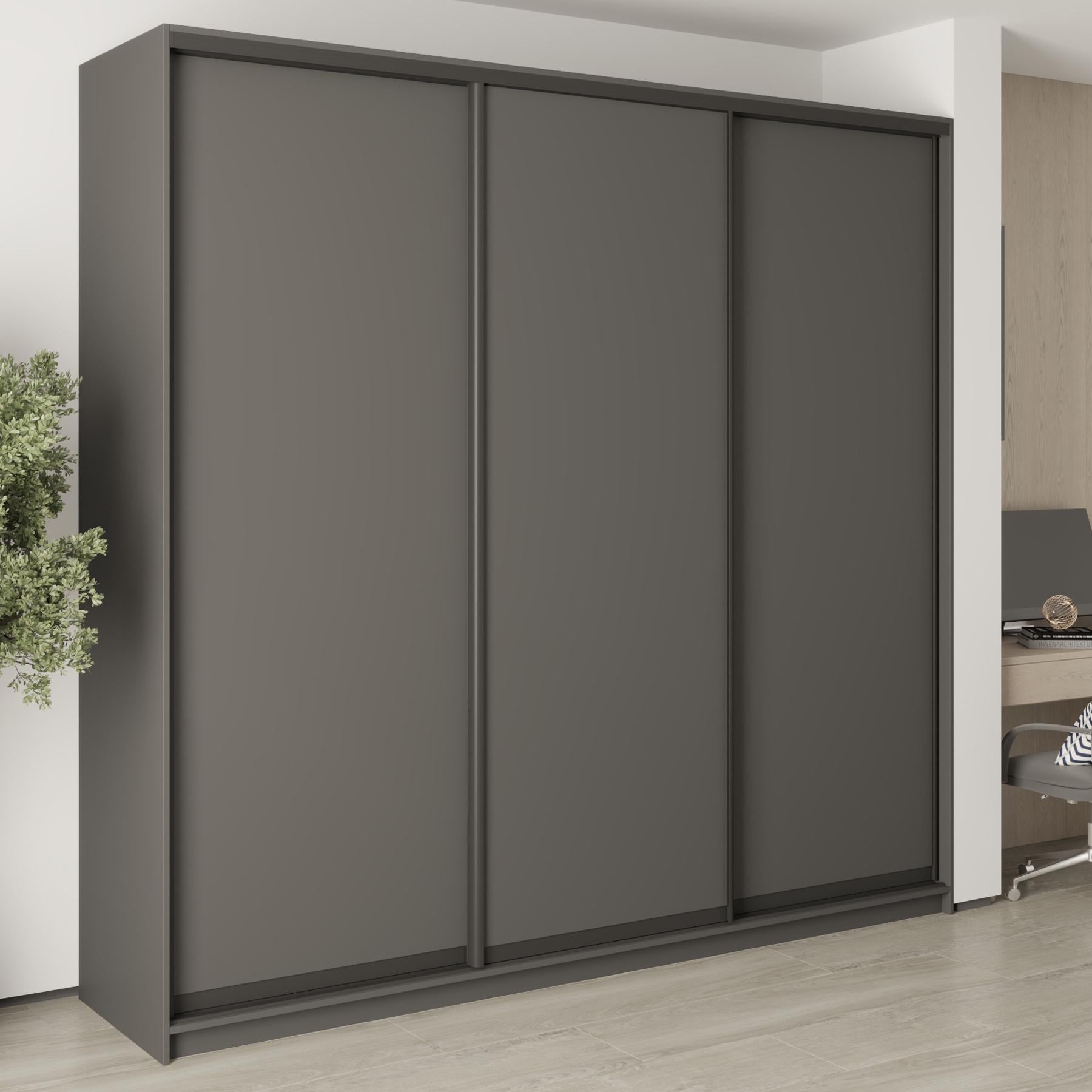 Шкаф-купе трехдверный MebelStar Комбо BG 3 ДСП 250x45x240 см Антрацит (MBS-9435)